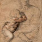 4. Michelangelo Buonarroti (Italian, Caprese 1475–1564 Rome)
Unfinished cartoon for a Madonna and Child
1525–30
Drawing, black and red chalk, white gouache, brush and brown wash
21 5/16 x 15 9/16 in. (54.1 x 39.6 cm)
Casa Buonarroti, Florence