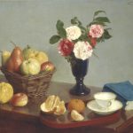 "Henri Fantin-Latour, Still Life, 1866, oil on canvas, overall: 62 x 74.8 cm (24 7/16 x 29 7/16 in.)
framed: 84.1 x 98.4 cm (33 1/8 x 38 3/4 in.), Chester Dale Collection, 1963.10.146"